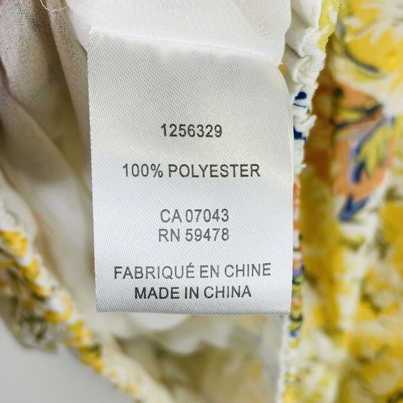 Joie Yellow Chiffon Lined Floral Crop Off Shoulder Top Shirt Womens Small NEW - Picture 6 of 6